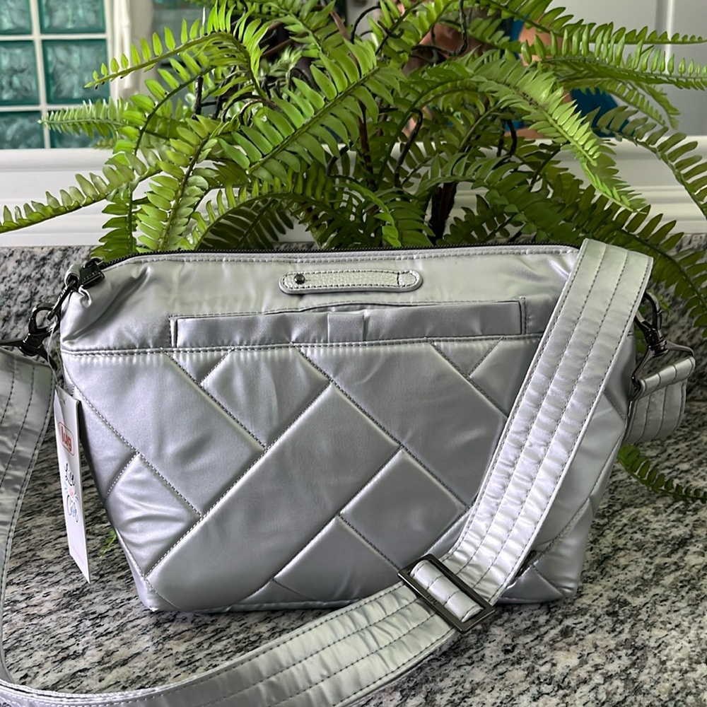 Lug Flare 2 Metallic Silver NWT Crossbody Bag